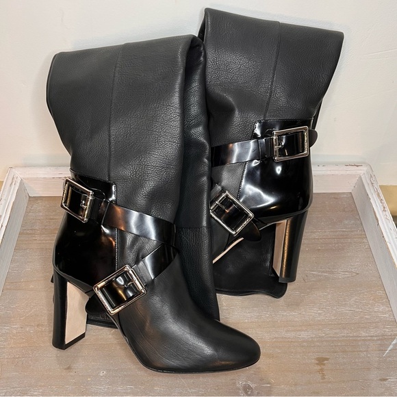 Jimmy Choo Doma Knee High Buckle & Strap Detail Black Boots Size EU 35/US 5 NWOT - Picture 15 of 15
